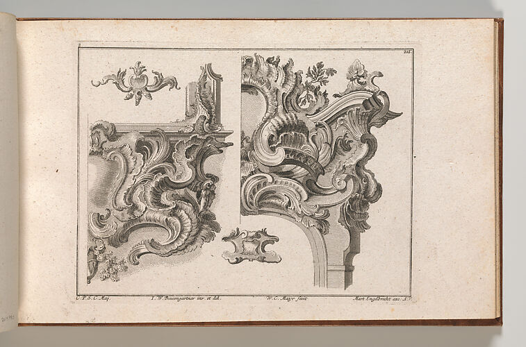Suggestion for the Decoration of Lower Right and Top Right of an Altar Frame, Plate 2 from an Untitled Series with Rocailles Ornaments for Altar and Door Frames