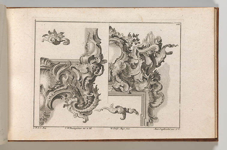 Suggestion for the Decoration of Lower Right and Top Right of an Altar Frame, Plate 4 from an Untitled Series with Rocailles Ornaments for Altar and Door Frames