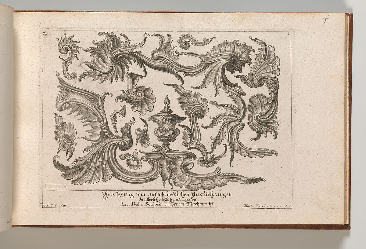 Various Designs for Rocaille Ornaments, Plate 1 from: 'Fortsezung von unterschielichen Auszierungen zu allerleij nüzlich anzuwenden', Jeremias Wachsmuth (German, 1712–1771), Etching 