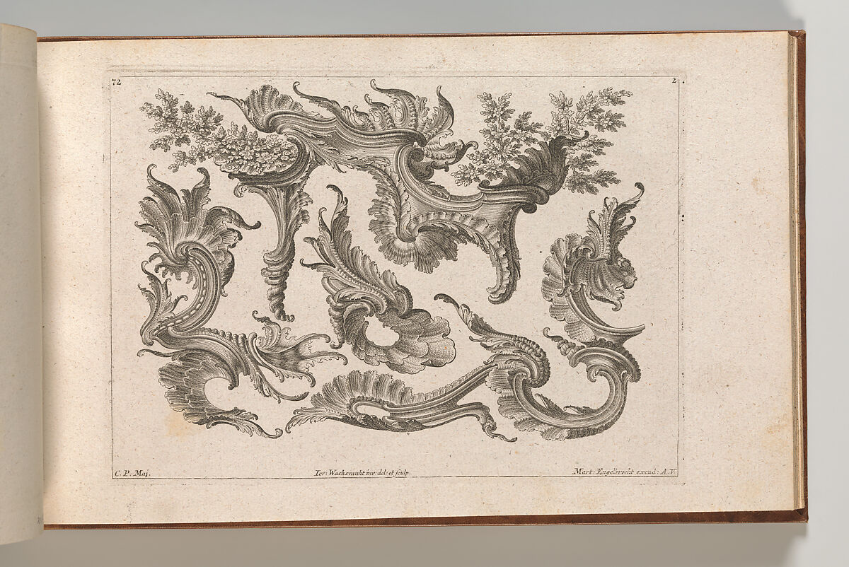 Various Designs for Rocaille Ornaments, Plate 2 from: 'Fortsezung von unterschielichen Auszierungen zu allerleij nüzlich anzuwenden', Jeremias Wachsmuth (German, 1712–1771), Etching 