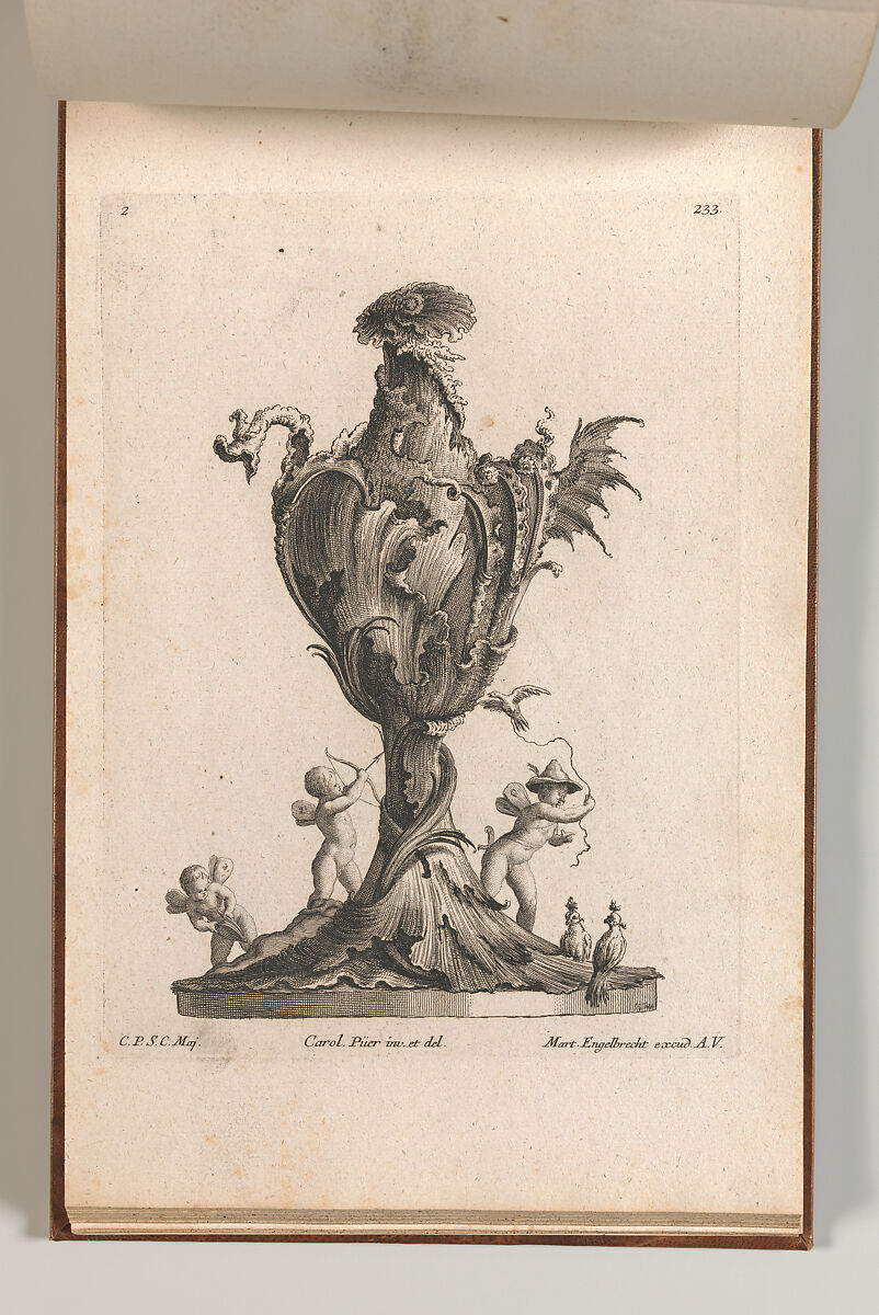 Design for a large Vase or Ewer representing 'Air', Plate 2 from: 'Neu inventierte Vasi auf die neueste manier', Jacob Gottlieb Thelot (German, Augsburg 1708–1760 Augsburg), Etching 