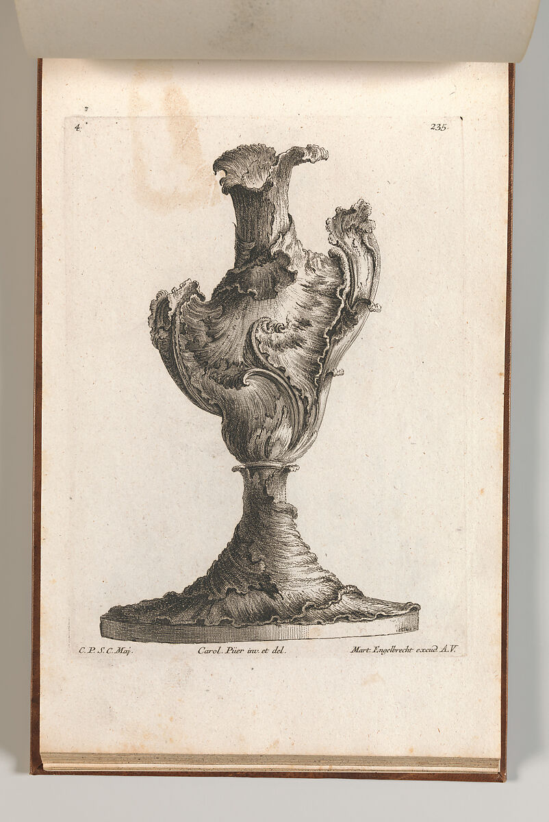 Design for a large Asymmetrical Vase, Plate 4 from: 'Neu inventierte Vasi auf die neueste manier', Jacob Gottlieb Thelot (German, Augsburg 1708–1760 Augsburg), Etching 