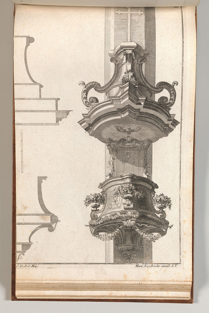 Design for a Pulpit, Plate 2 from an Untitled Series of Pulpit Designs, Martin Engelbrecht (German, Augsburg 1684–1756 Augsburg), Etching 