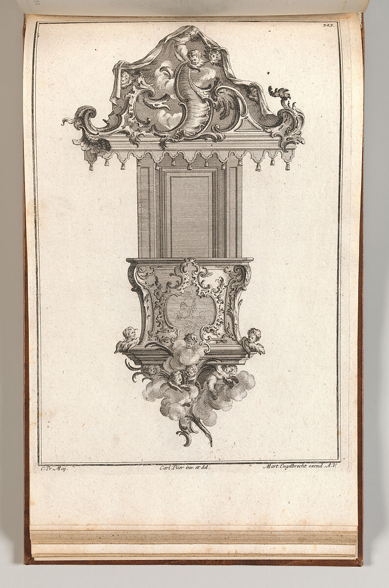 Design for a Pulpit, Plate 2 from an Untitled Series of Pulpit Designs, Carl Pier (German, active Augsburg, ca. 1750), Etching 
