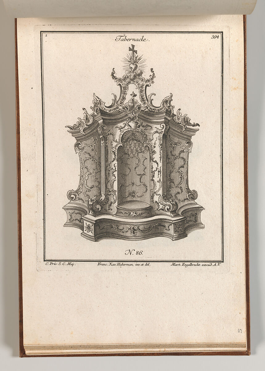 Design for a Tabernacle, Plate 1 from the series 'Tabernacle', Franz Xavier Habermann (German, Habelschwerdt, Glatz 1721–1796 Augsburg), Etching 