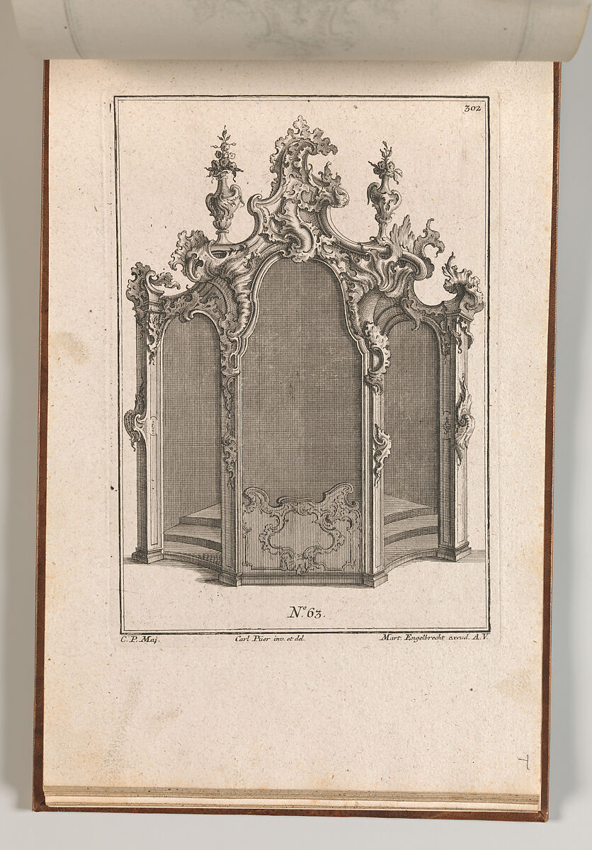Design for a Confessional, Plate 1 from an Untitled Series of Designs for Confessionals, Carl Pier (German, active Augsburg, ca. 1750), Etching 