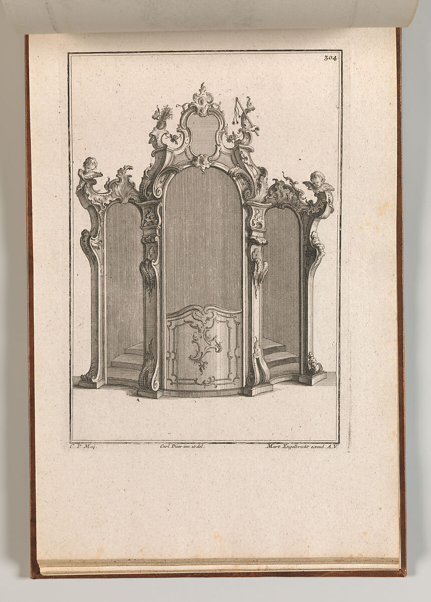 Design for a Confessional, Plate 3 from an Untitled Series of Designs for Confessionals, Carl Pier (German, active Augsburg, ca. 1750), Etching 