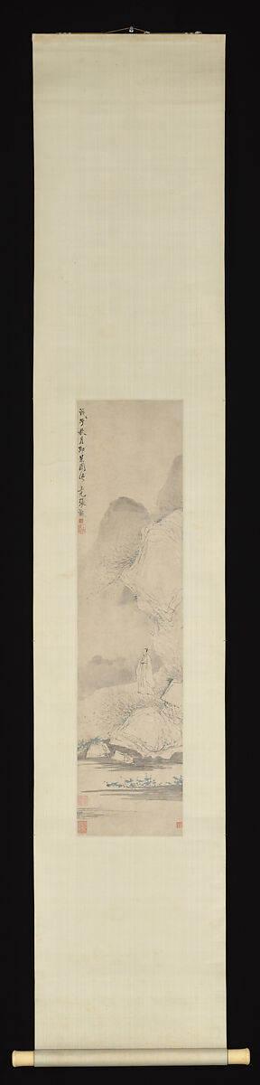 Figure in a Landscape, Hanging scroll; ink on paper, China