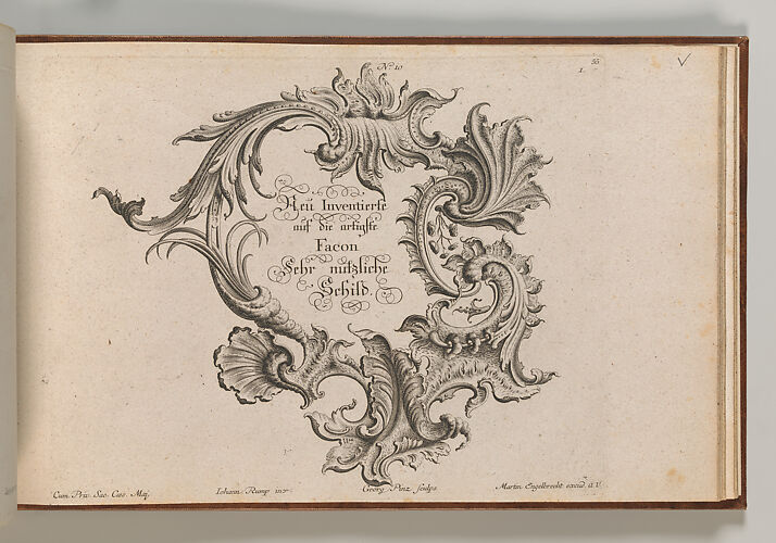 Design for a Cartouche, Plate 1 from 'Neu Inventierte auf die artigste Facon Sehr nutzliche Schild.'