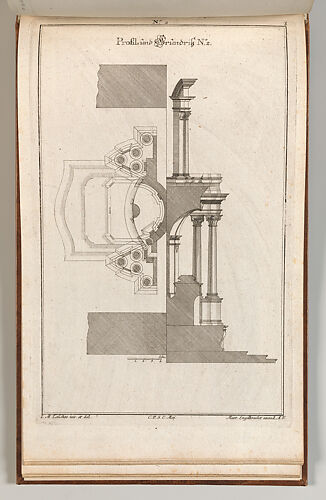 Floorplan and Side View of an Altar, Plate b (2) from 'Unterschiedliche Neu Inventierte Altäre mit darzu gehörigen Profillen u. Grundrißen.'