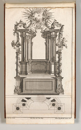 Design for a Monumental Altar, Plate 'o' (?)  from 'Unterschiedliche Neu Inventierte Altäre mit darzu gehörigen Profillen u. Grundrißen.'