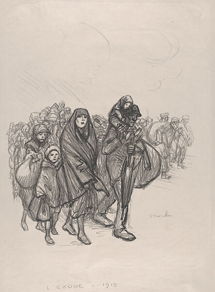 The Exodus--1915 [L’exode – 1915], Théophile-Alexandre Steinlen  French, born Switzerland, Lithograph