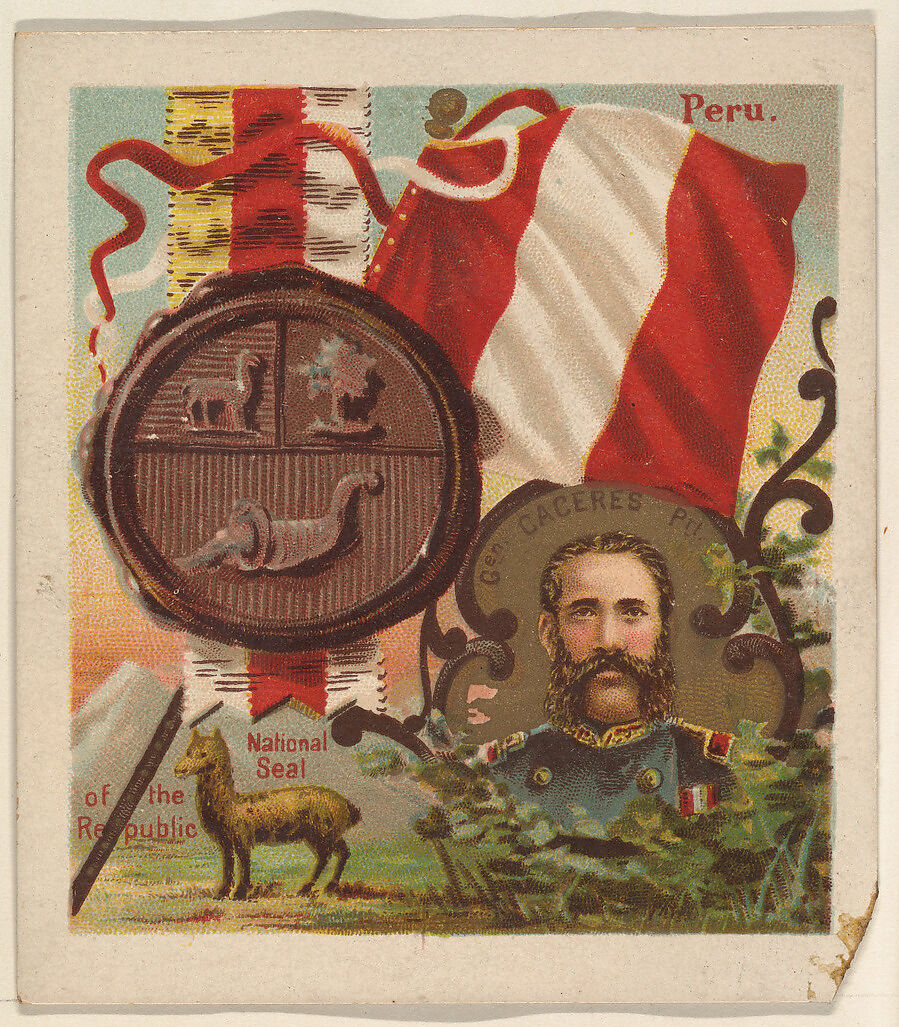 Peru, from the International Cards series (N238), issued by Kinney Bros., Issued by Kinney Brothers Tobacco Company, Commercial color lithograph 
