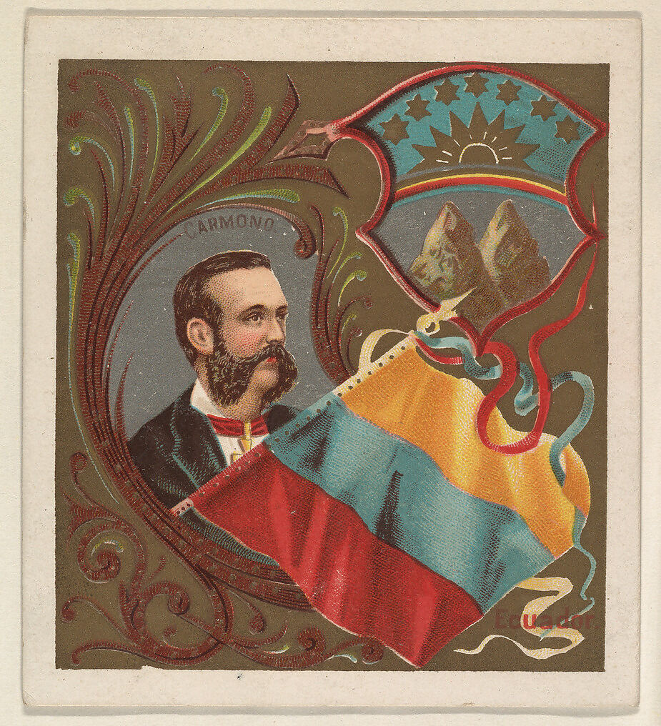 Ecuador, from the International Cards series (N238), issued by Kinney Bros., Issued by Kinney Brothers Tobacco Company, Commercial color lithograph 
