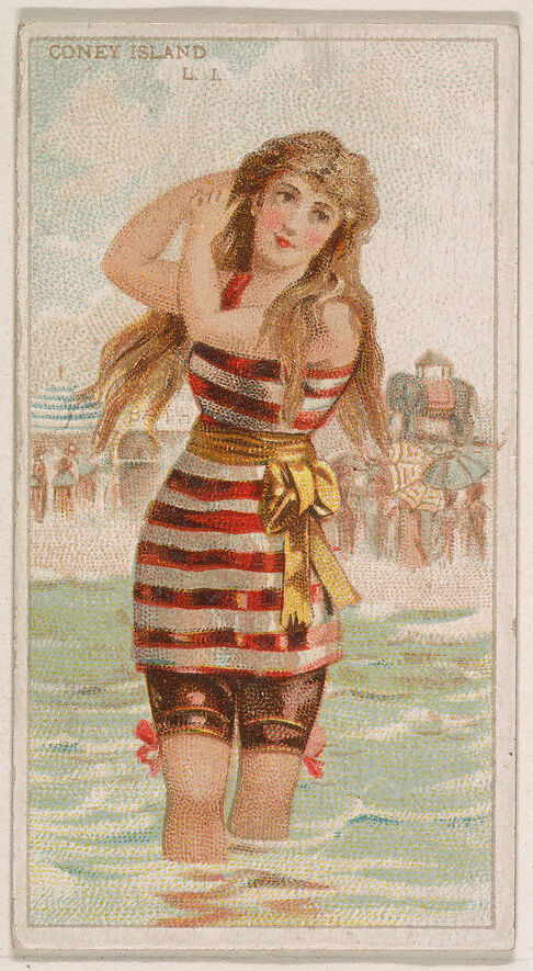 Coney Island, from the Surf Beauties series (N232), issued by Kinney Bros., Issued by Kinney Brothers Tobacco Company, Commercial color lithograph 