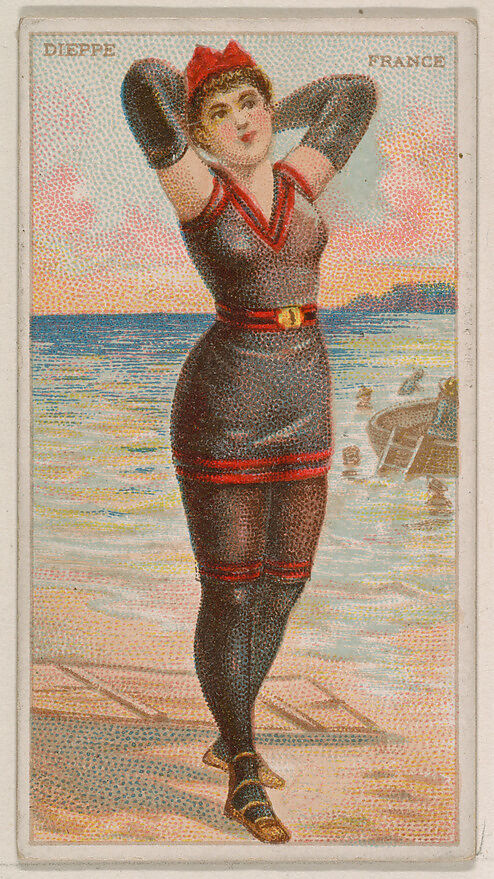 Dieppe, France, from the Surf Beauties series (N232), issued by Kinney Bros., Issued by Kinney Brothers Tobacco Company, Commercial color lithograph 