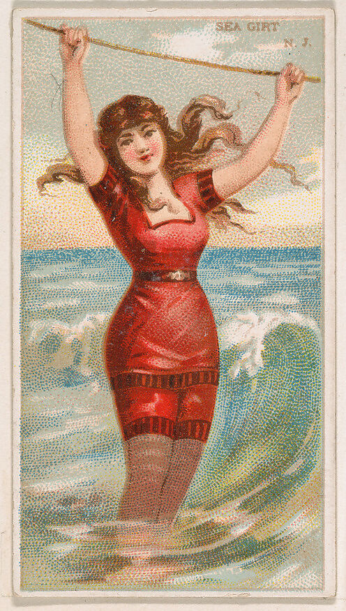 Sea Girt, New Jersey, from the Surf Beauties series (N232), issued by Kinney Bros., Issued by Kinney Brothers Tobacco Company, Commercial color lithograph 