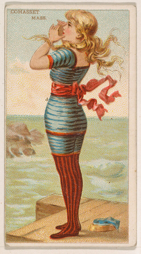 Cohasset, Massachusetts, from the Surf Beauties series (N232), issued by Kinney Bros., Issued by Kinney Brothers Tobacco Company, Commercial color lithograph 