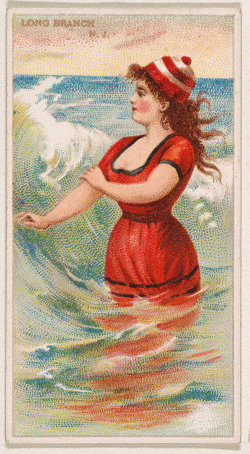 Long Branch, New Jersey, from the Surf Beauties series (N232), issued by Kinney Bros., Issued by Kinney Brothers Tobacco Company, Commercial color lithograph 