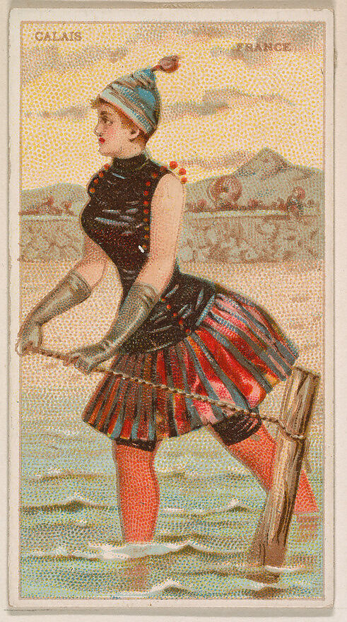 Calais, France, from the Surf Beauties series (N232), issued by Kinney Bros., Issued by Kinney Brothers Tobacco Company, Commercial color lithograph 