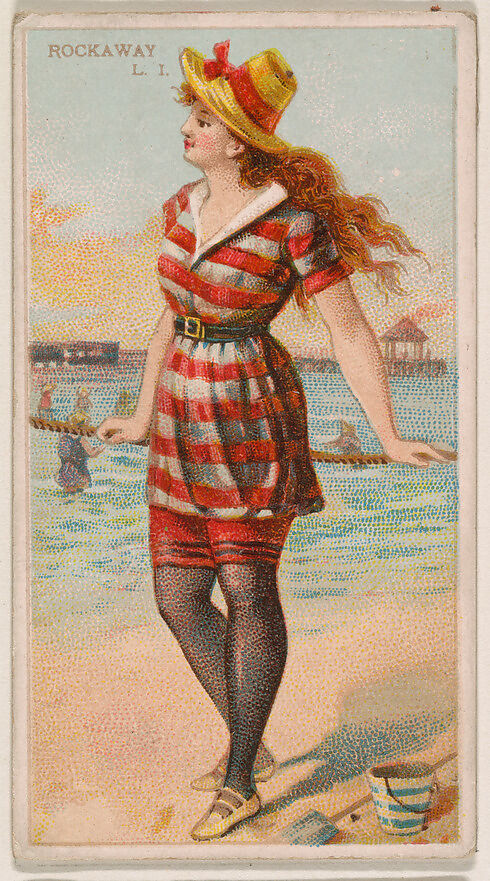 Rockaway, Long Island, from the Surf Beauties series (N232), issued by Kinney Bros., Issued by Kinney Brothers Tobacco Company, Commercial color lithograph 