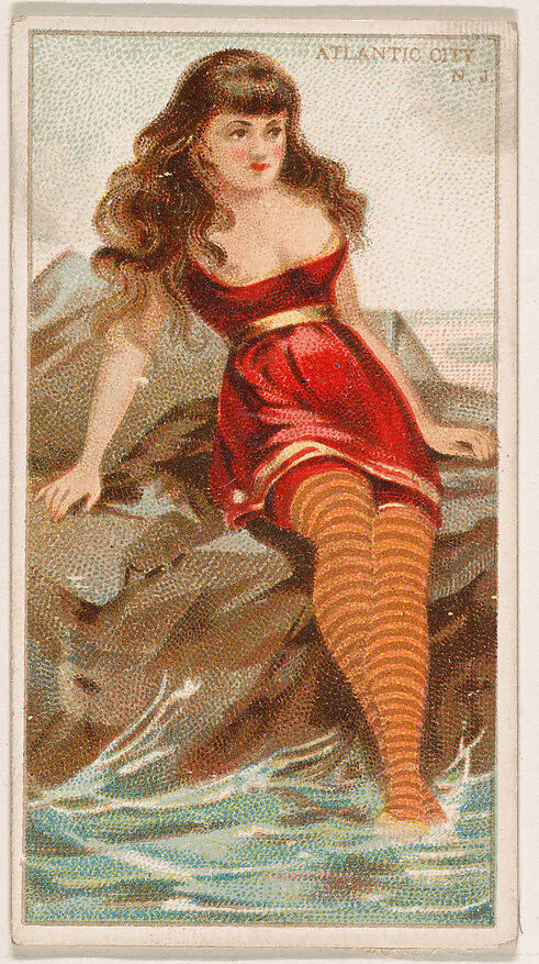 Atlantic City, New Jersey, from the Surf Beauties series (N232), issued by Kinney Bros., Issued by Kinney Brothers Tobacco Company, Commercial color lithograph 