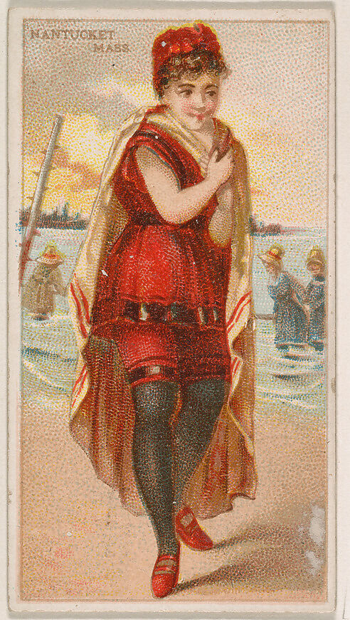 Nantucket, Massachusetts, from the Surf Beauties series (N232), issued by Kinney Bros., Issued by Kinney Brothers Tobacco Company, Commercial color lithograph 
