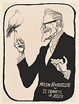 Rockefeller as St. Francis of Assisi, Patrick Oliphant (American, born Adelaide, Australia, 1935), Lithograph