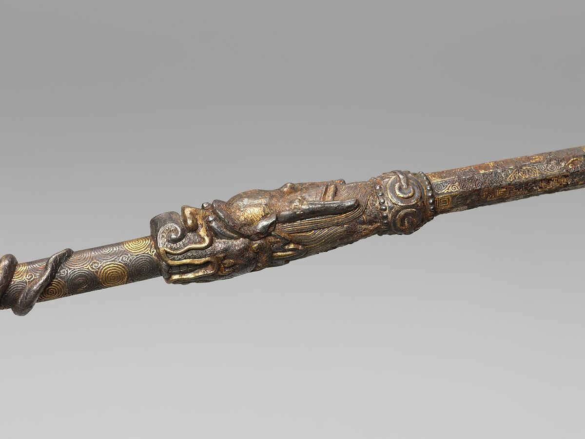 Fire-offering ladle, Iron damascened with gold and silver, Eastern Tibet, Derge, for China