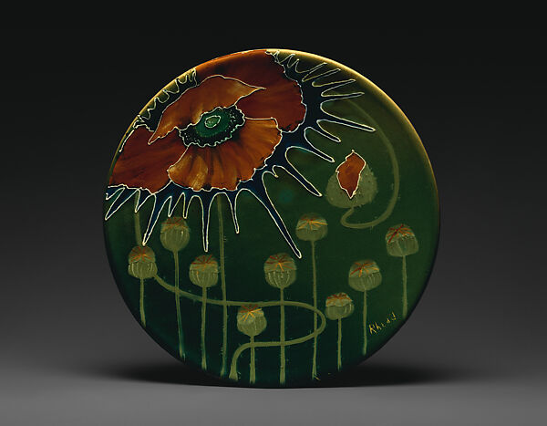 Plaque with poppies, Designed by Frederick Hurten Rhead (American (born England), Hanley, Stoke-on-Trent 1880–1942 New York), Earthenware, American 