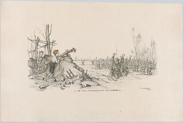 They Think We Are Artillery Men (Ils nous prennent pour des artilleurs), Francisque Poulbot (French, 1879–1946), Color lithograph 