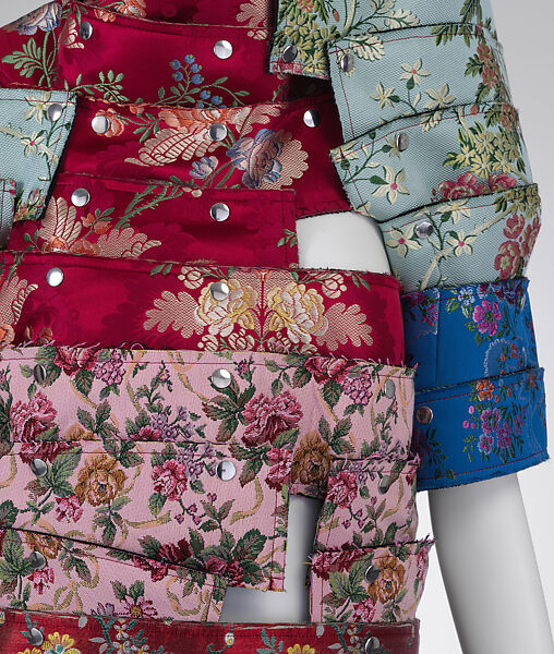 Ensemble, Comme des Garçons (Japanese, founded 1969), (a–l, o, p, t, u, gg–kk) silk, polyester; (m, n, q–s, ll–ww) polyester, rayon, acrylic, nylon; (v–bb) rayon, polyester; (cc–ff) polyester, acetate; (xx, yy) cotton, acetate, nylon; (zz, aaa) cotton, acrylic, polyester, Japanese