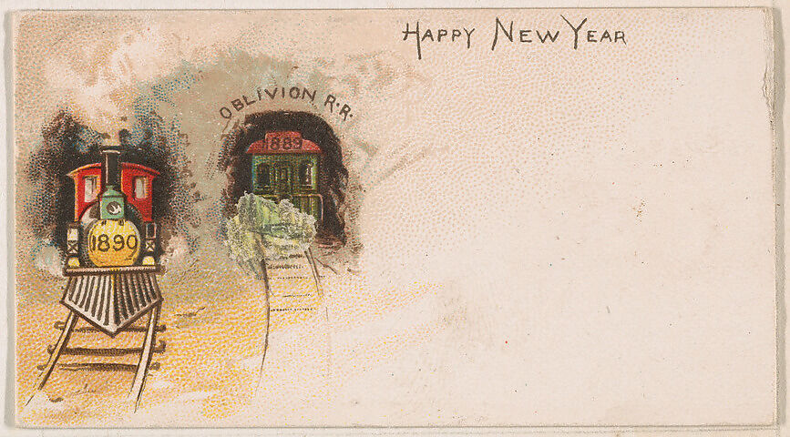 Happy New Year, from the New Years 1890 series (N227) issued by Kinney Bros., Issued by Kinney Brothers Tobacco Company, Commercial color lithograph 