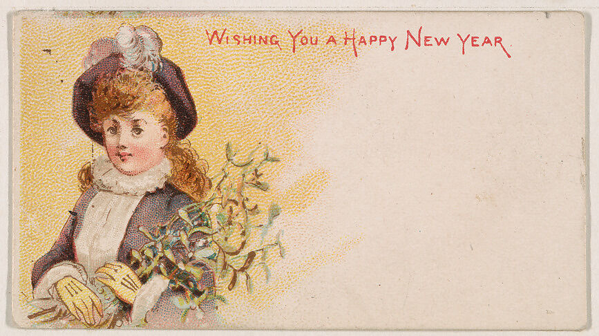 Wishing You a Happy New Year, from the New Years 1890 series (N227) issued by Kinney Bros., Issued by Kinney Brothers Tobacco Company, Commercial color lithograph 