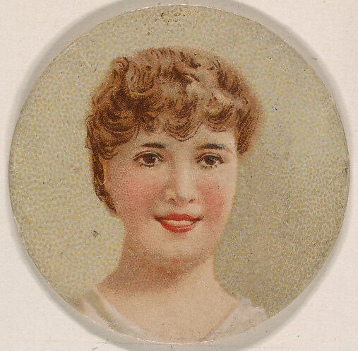 Portrait of woman, from the Novelties series (N228, Type 1) issued by Kinney Bros., Issued by Kinney Brothers Tobacco Company, Commercial color lithograph 