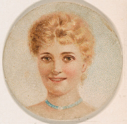 Portrait of woman, from the Novelties series (N228, Type 1) issued by Kinney Bros., Issued by Kinney Brothers Tobacco Company, Commercial color lithograph 