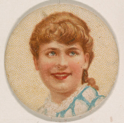 Portrait of woman, from the Novelties series (N228, Type 1) issued by Kinney Bros., Issued by Kinney Brothers Tobacco Company, Commercial color lithograph 