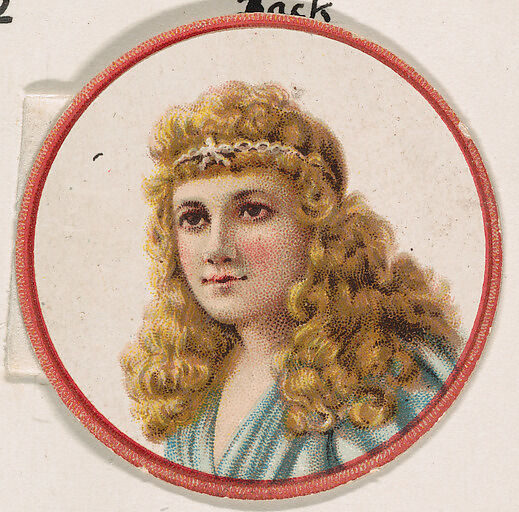 Portrait of woman, from the Novelties series (N228, Type 2) issued by Kinney Bros., Issued by Kinney Brothers Tobacco Company, Commercial color lithograph 
