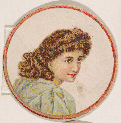 Portrait of woman, from the Novelties series (N228, Type 2) issued by Kinney Bros., Issued by Kinney Brothers Tobacco Company, Commercial color lithograph 