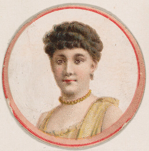 Portrait of woman, from the Novelties series (N228, Type 2) issued by Kinney Bros., Issued by Kinney Brothers Tobacco Company, Commercial color lithograph 