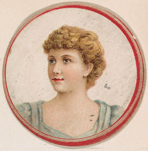 Portrait of woman, from the Novelties series (N228, Type 2) issued by Kinney Bros., Issued by Kinney Brothers Tobacco Company, Commercial color lithograph 