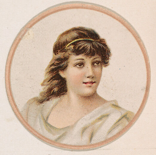 Portrait of woman, from the Novelties series (N228, Type 2) issued by Kinney Bros., Issued by Kinney Brothers Tobacco Company, Commercial color lithograph 