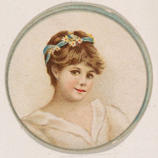 Portrait of woman, from the Novelties series (N228, Type 2) issued by Kinney Bros., Issued by Kinney Brothers Tobacco Company, Commercial color lithograph 