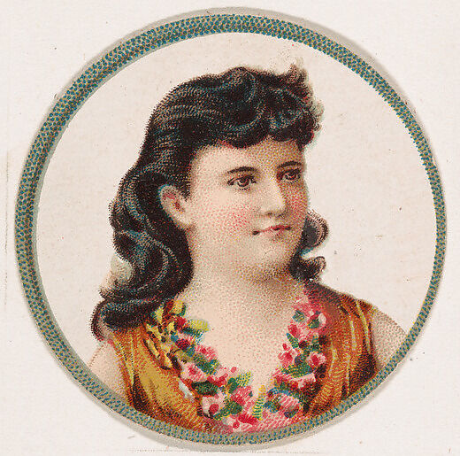 Portrait of woman, from the Novelties series (N228, Type 2) issued by Kinney Bros., Issued by Kinney Brothers Tobacco Company, Commercial color lithograph 