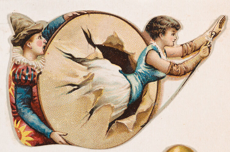 Clown hoop, from the Novelties series (N228, Type 3) issued by Kinney Bros., Issued by Kinney Brothers Tobacco Company, Commercial color lithograph 