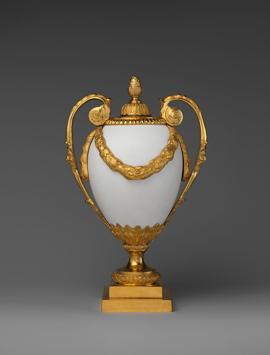 Vase, Designed by Matthew Boulton (British, Birmingham 1728–1809 Birmingham), White opaque glass, gilt-bronze mounts, British, Birmingham 