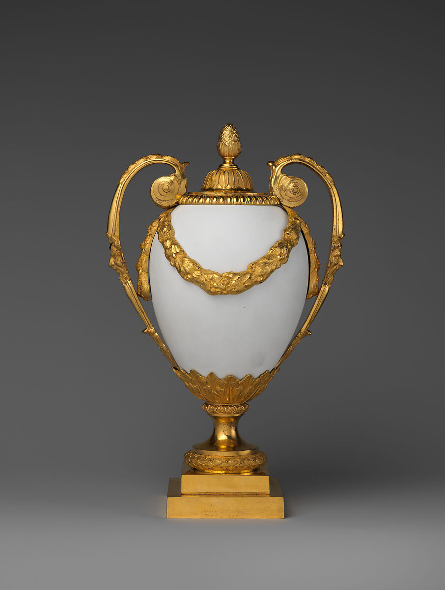 Vase, Designed by Matthew Boulton (British, Birmingham 1728–1809 Birmingham), White opaque glass, gilt-bronze mounts, British, Birmingham
