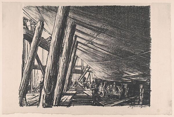 Building a Cross Channel Train Ferry (On the Clyde, no. 1), Sir Muirhead Bone (British, Glasgow, Scotland 1876–1953 Oxford), Lithograph 