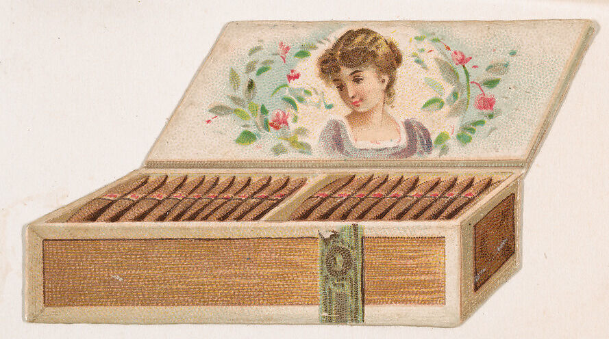 Cigar box, from the Novelties series (N228, Type 4) issued by Kinney Bros., Issued by Kinney Brothers Tobacco Company, Commercial color lithograph 
