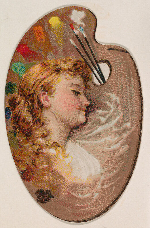Artist's paint pallette, from the Novelties series (N228, Type 3) issued by Kinney Bros., Issued by Kinney Brothers Tobacco Company, Commercial color lithograph 